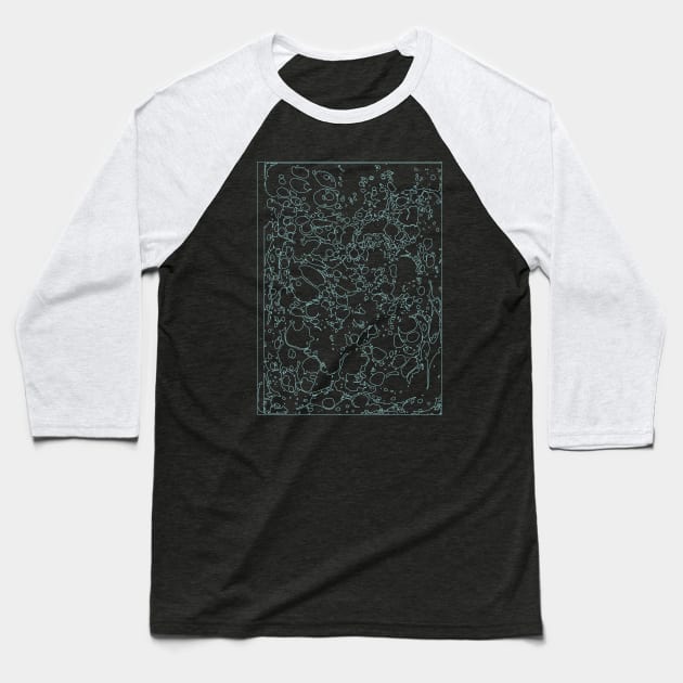 Mint Ink Spill Baseball T-Shirt by fivemmPaper